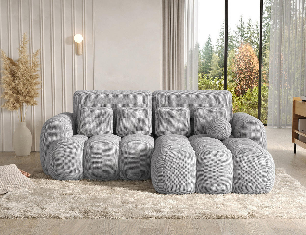 ECKSOFA COVELION L-Form – Schlaffunktion, Bettkasten, Wellenfederung, HR-Kaltschaum, inkl. Kissen, moderner Wohnkomfort - Grau, Kunststoff (167/260cm) - Wohnideebilder