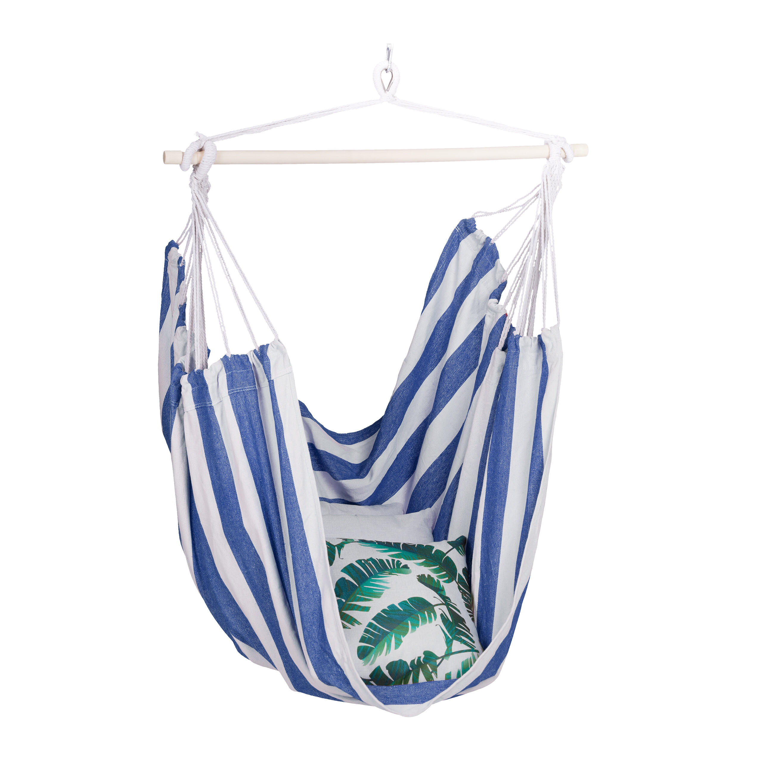 HÄNGESESSEL - Blau, Holz/Textil (100/150/40cm) - Relaxdays
