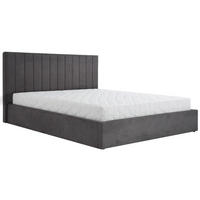 POLSTERBETT Melvio Doppelbett 180x200 cm mit Bettkasten und und Taschenfedernmatratze 26 cm, Dunkelgrau - Dunkelgrau, Textil (180/200cm) - Beautysofa