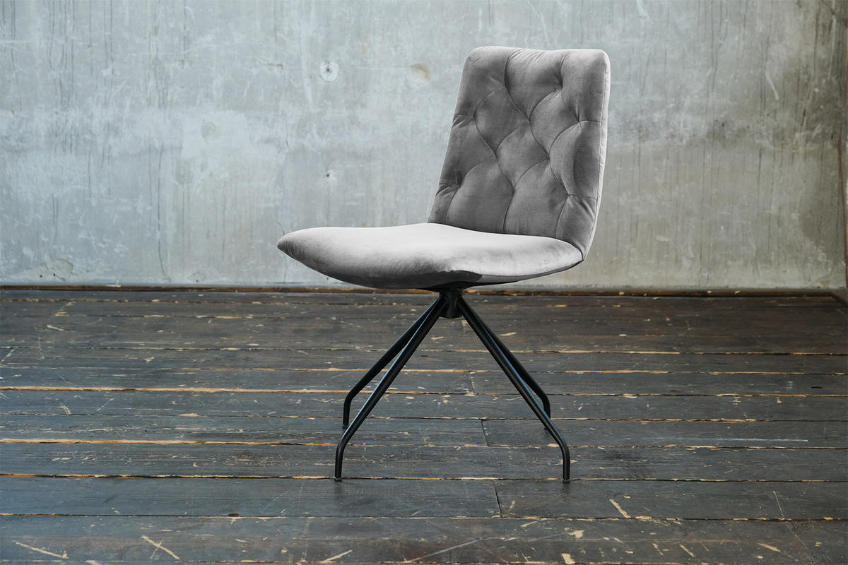 DREHSTUHL NEW CHARME Silber Velvet - Silberfarben, Textil (52/87/66cm) - KAWOLA