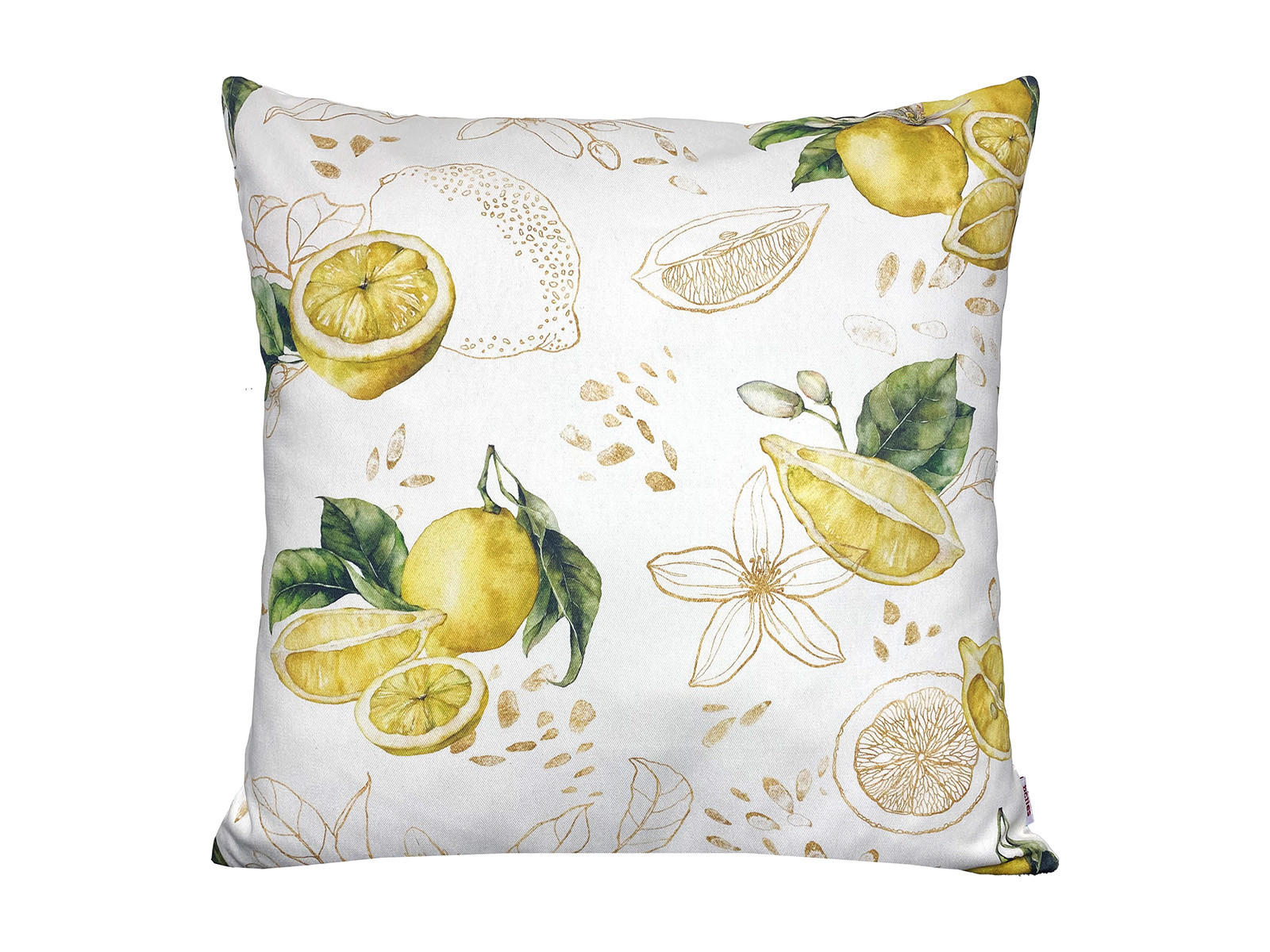 KISSENHÜLLE Italy Collection Zitronen 50/50 cm - Ecru/Gelb, Textil (50/50cm) - beties Heimtextil