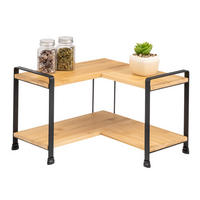 GEWÜRZ-ECKREGAL Bambus/Metall schwarz - Schwarz, Holz (31.5/21/31.5cm) - eluno