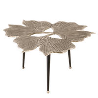 COUCHTISCH GINKGO LEAFS rechteckig Silber 75cm - Silberfarben/Schwarz, Metall (75/75/40cm) - riess-ambiente