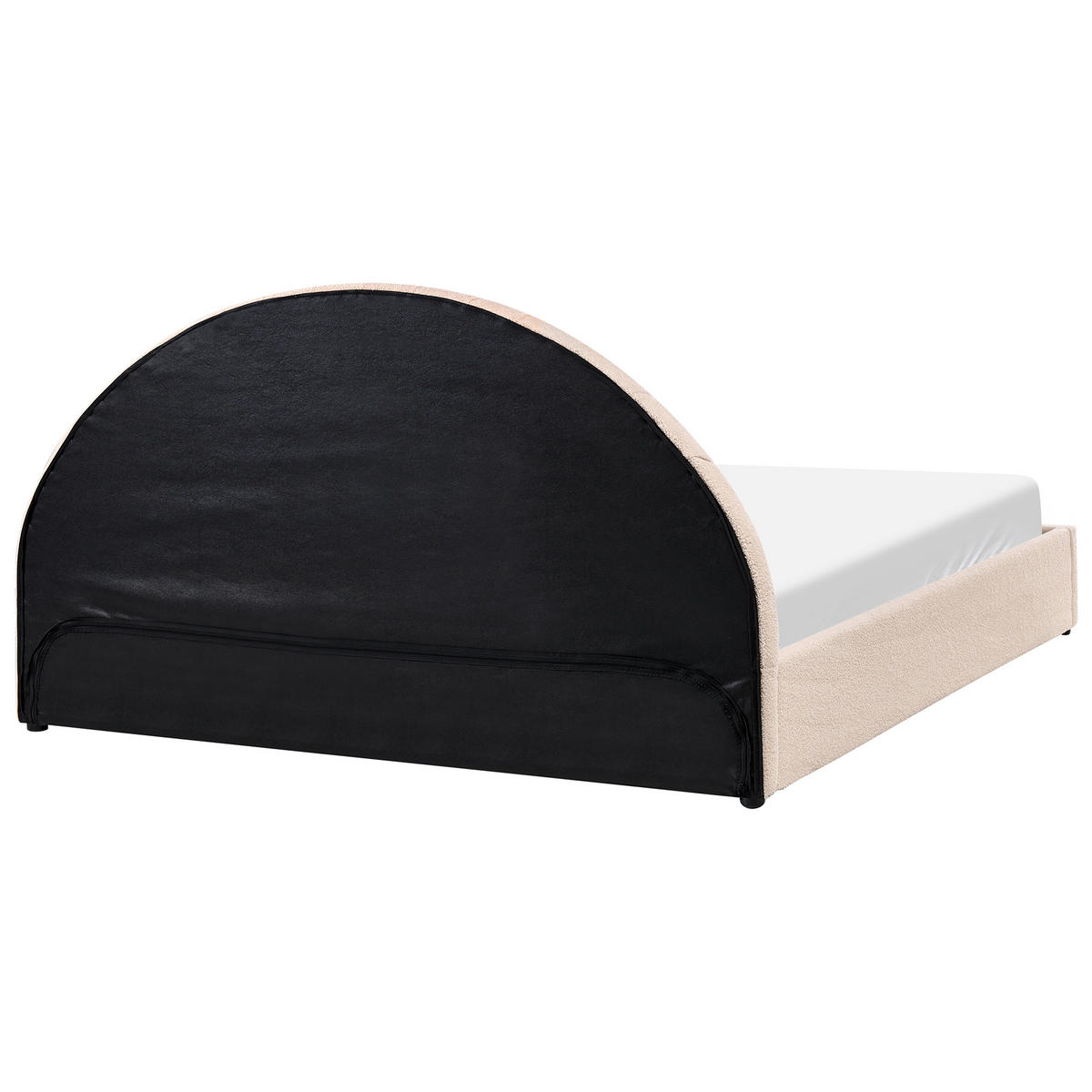 POSTELJA s prostorom za shranjevanje 180/200 bouclé svetlo bež Chadenet - bež, tekstil (180/200cm) - Beliani