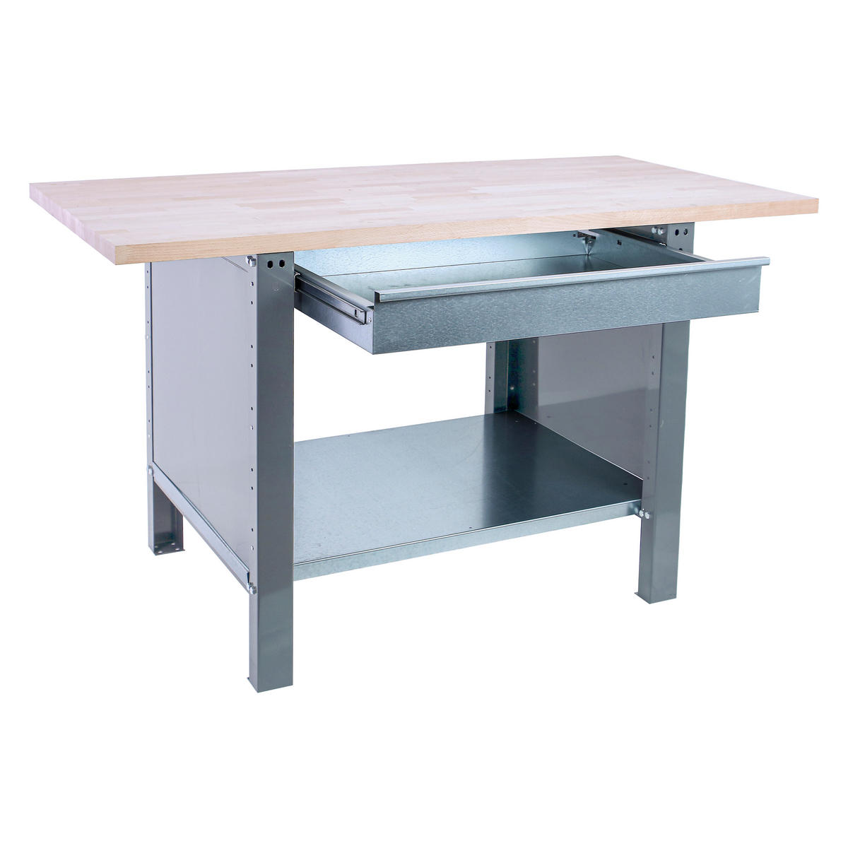 WERKBANK Buffalo Wood mit 1x Schublade HxBxT 86,5 x 120 x 75 cm Traglast 1000 kg Grau - Grau, Metall (120/86.5/75cm) - PROREGAL