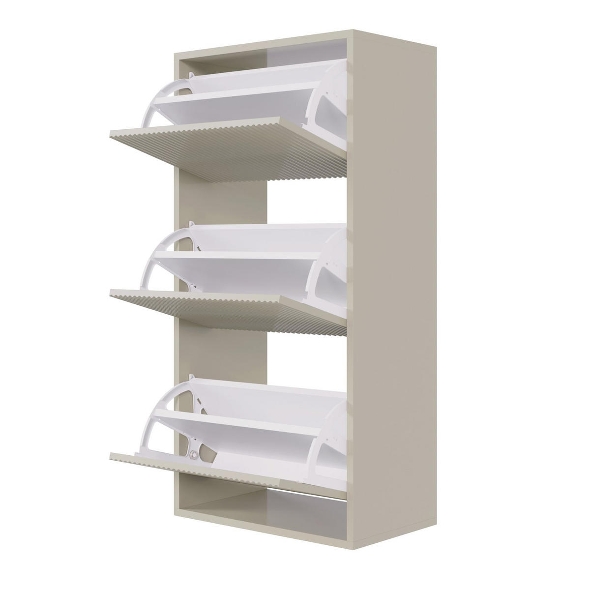 WAND-SCHUHSCHRANK Veldio mit 3 Klappen Greige 50 cm - Taupe, Holzwerkstoff (50/103/30cm) - Selsey