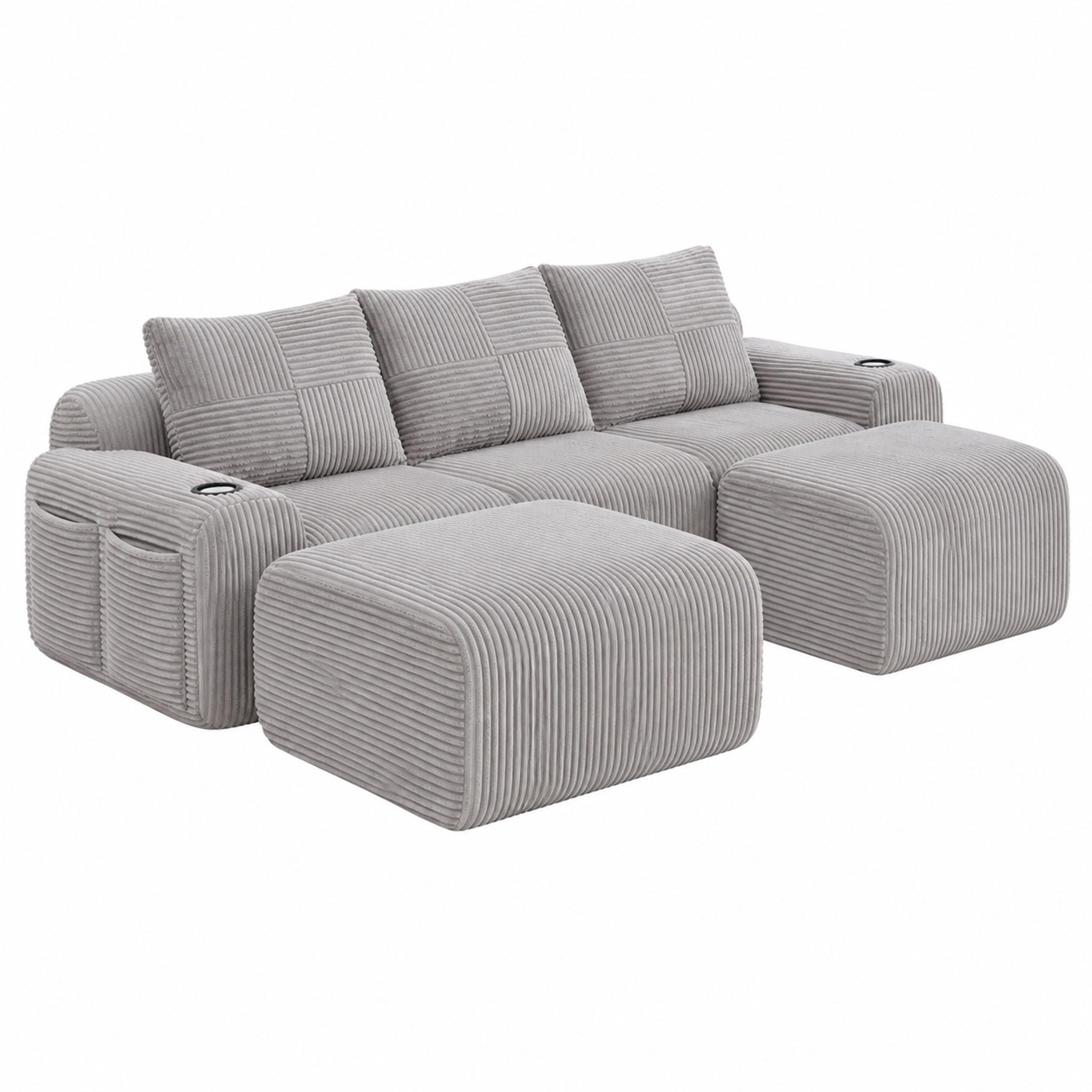 Meubliv Sofa Hellgrau 174x80x268.1 cm