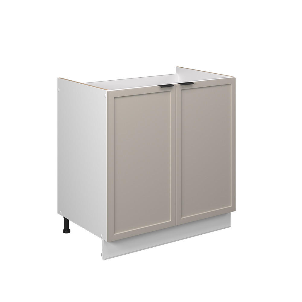 SPÜLENUNTERSCHRANK Fame-Line GrauBeige 80 cm ohne AP - Weiß/Grau, Holzwerkstoff (80/82/51.6cm) - Vicco
