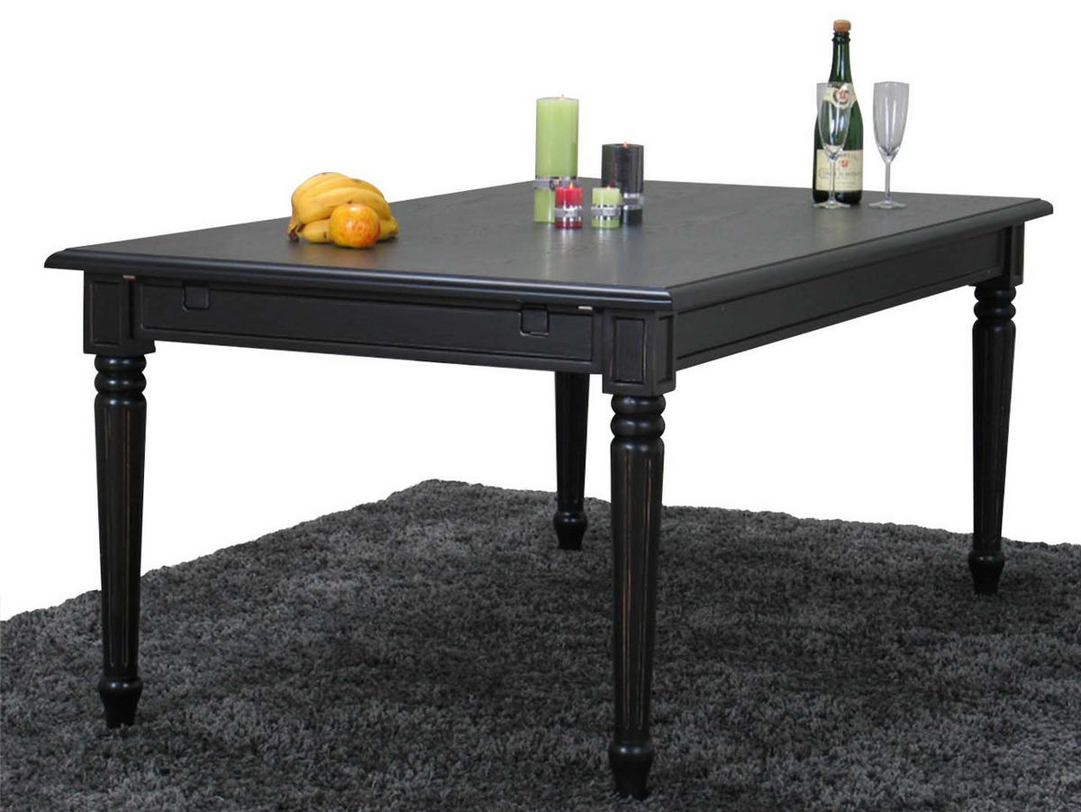 ESSTISCH 100x180/280 schwarz antik - Schwarz, Holzwerkstoff (100/180/75cm) - ebuy24