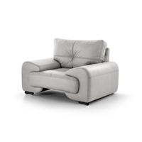 RELAXSESSEL Omega aus Kunstleder, Hellgrau - Hellgrau/Schwarz, Leder (128/88/98cm) - Beautysofa
