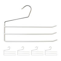 5XOBEŠALNIKI hlač - bela, kovina/umetna masa (33.5/23.5/0.5cm) - Relaxdays