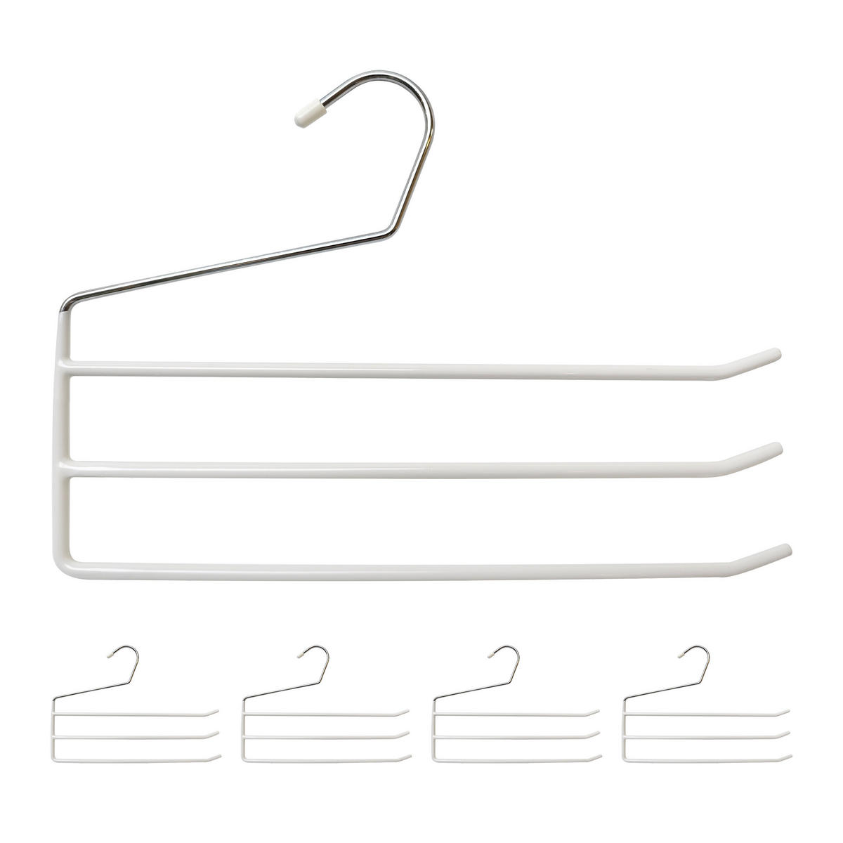 5XOBEŠALNIKI hlač - bela, kovina/umetna masa (33.5/23.5/0.5cm) - Relaxdays