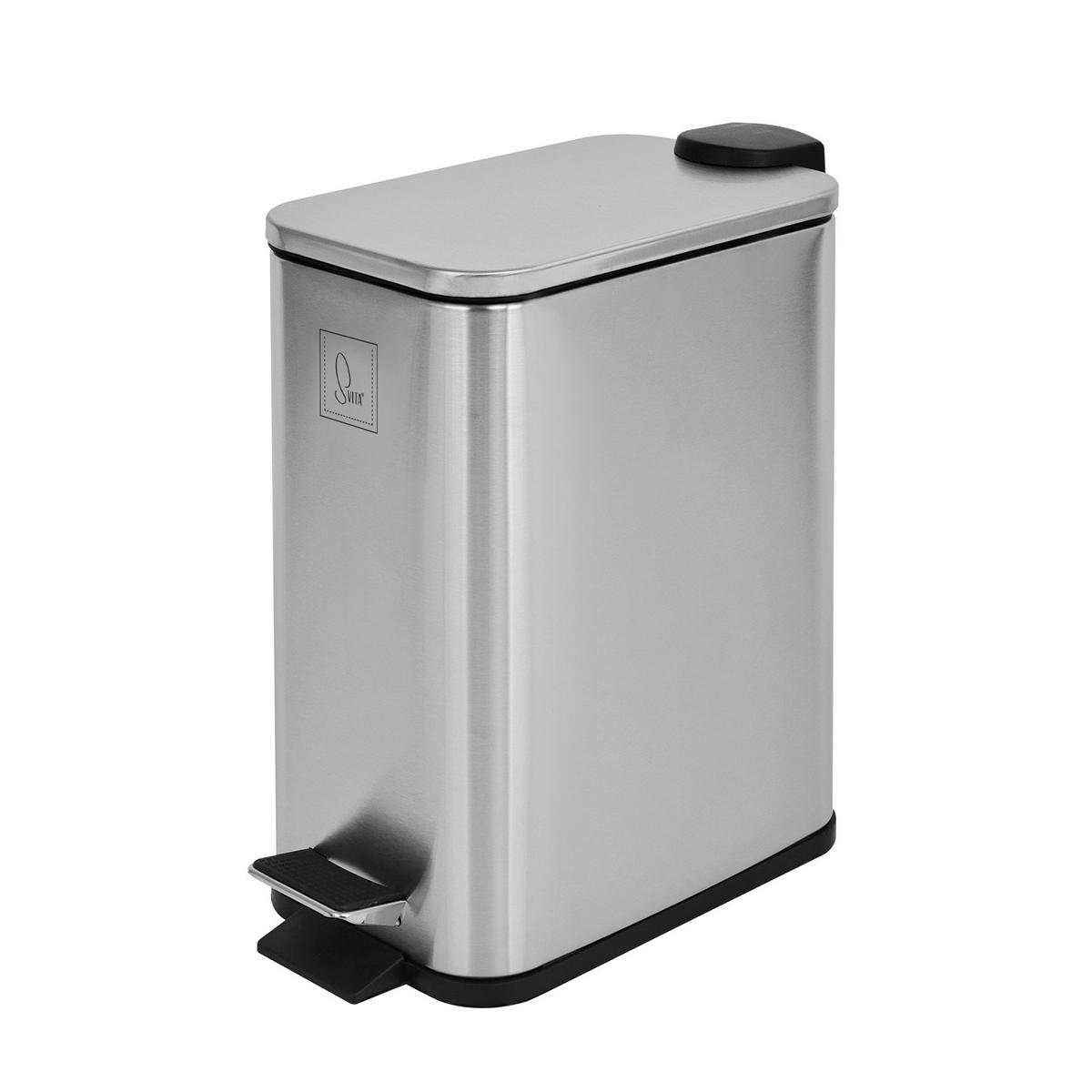 MÜLLEIMER ST5 5L Silber - Silberfarben, Metall (14/28/29cm) - SVITA