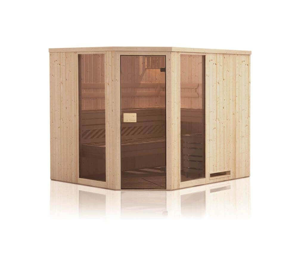INNENSAUNA Innensauna Family - Naturfarben, Holz (194/199/194cm) - FinnTherm