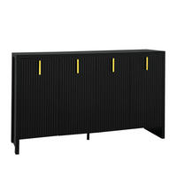 SIDEBOARD DE-38252 140/38/80 cm mit 4 Türen Schwarz - Schwarz, Holzwerkstoff (140/80/38cm) - ComfortXL