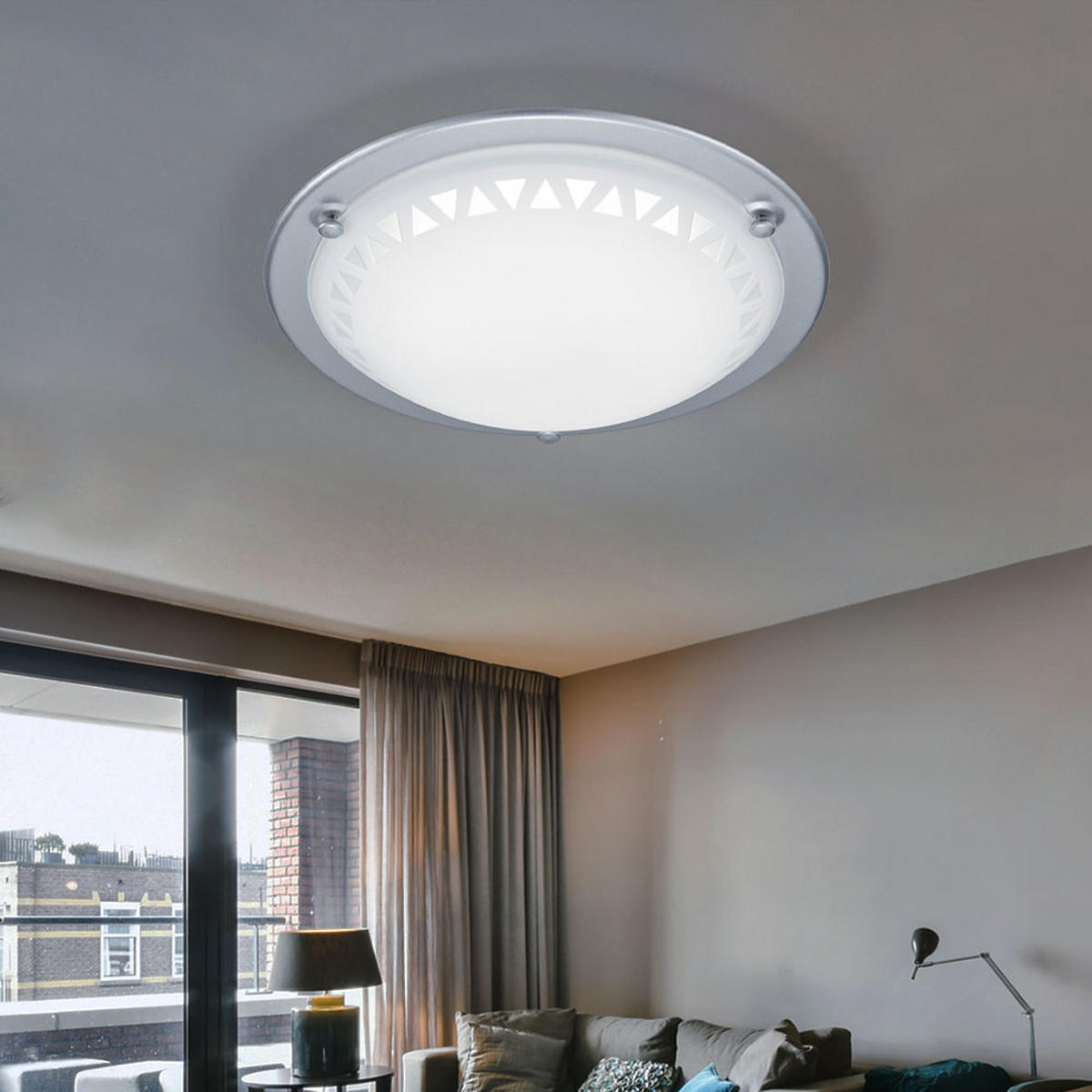 LED DECKENLEUCHTE Pacco Weiß Metall Glas - Weiß, Glas (30/30/8cm)