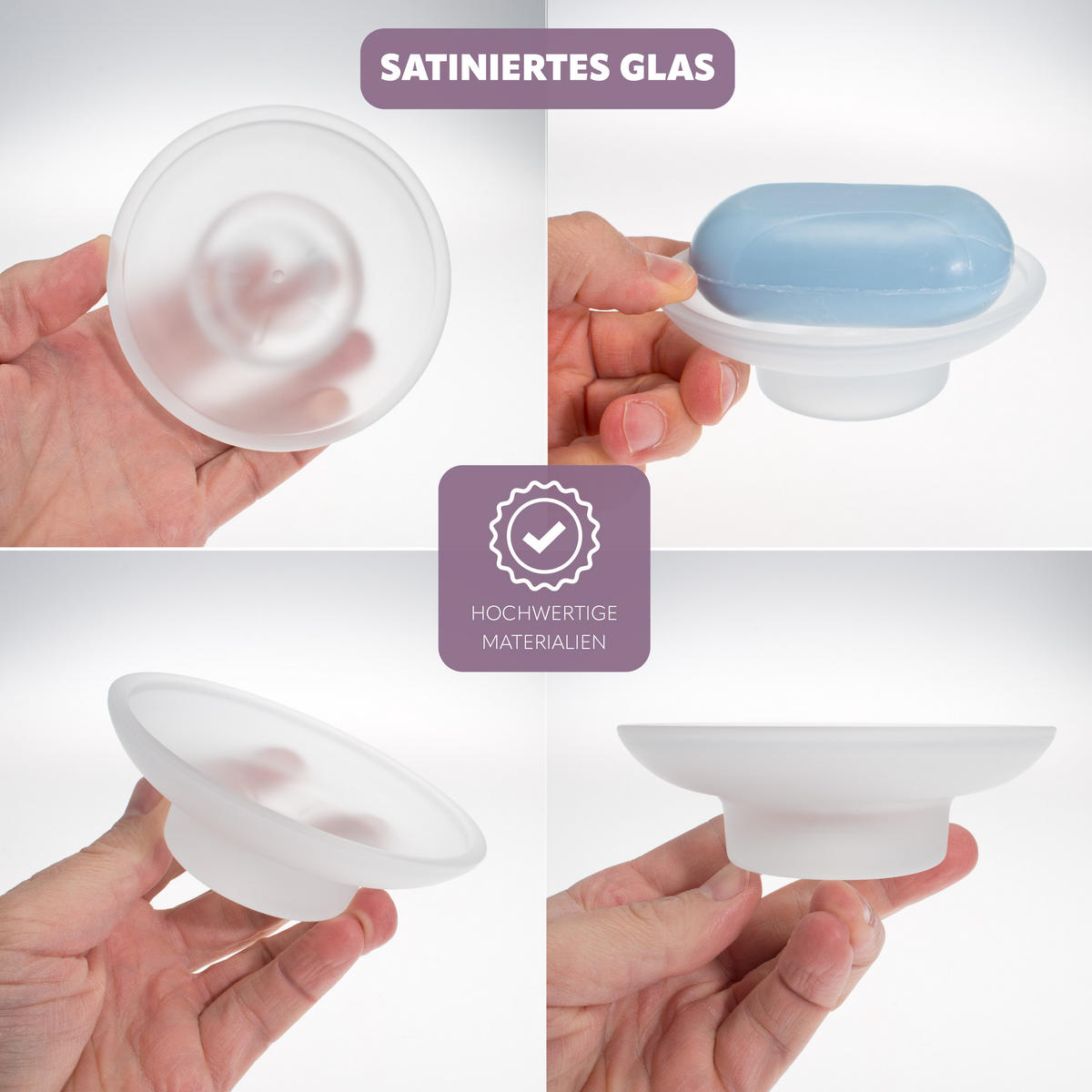 ERSATZSEIFENSCHALE PIAZZA & LUCENTE, satiniertes Glas - Weiß, Glas (11/3.5/11cm) - bremermann