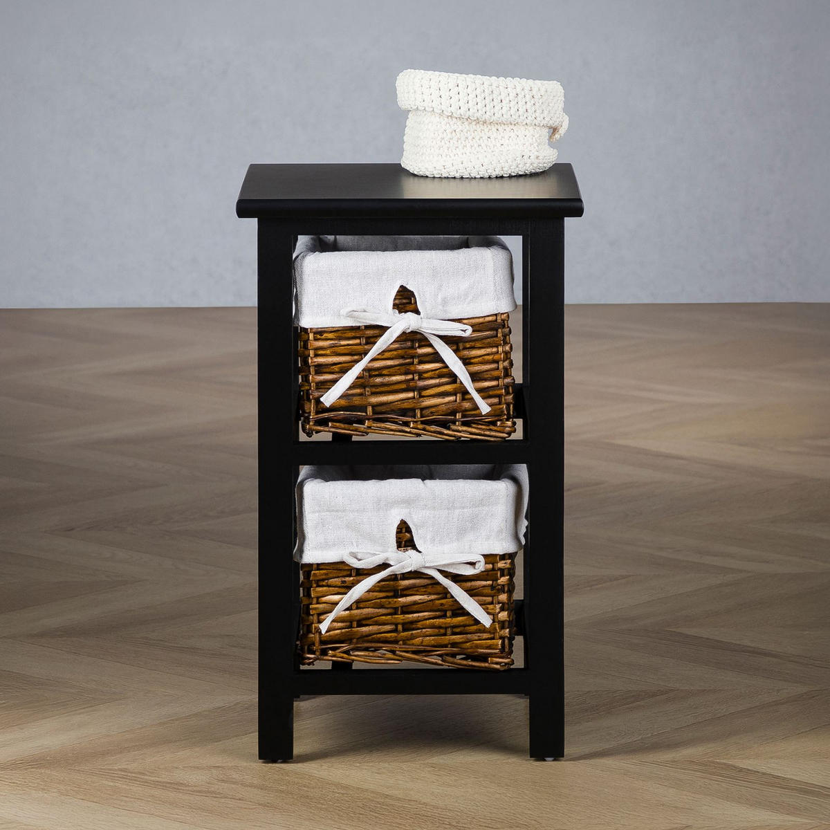 NACHTTISCH NOKOMIS - Schwarz, Holz (28/46/31cm) - IDIMEX