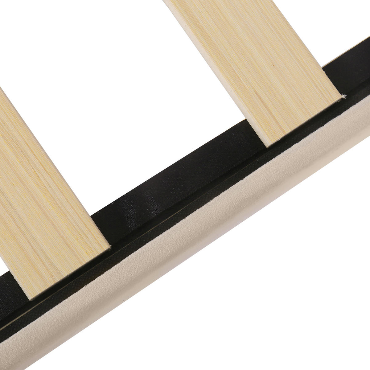 POLSTERBETT 140/190 cm in Off-White Samt mit höhenverstellbarem Kopfteil und Lattenrost - Beige/Schwarz, Holzwerkstoff/Textil (140/190cm) - STILVORA