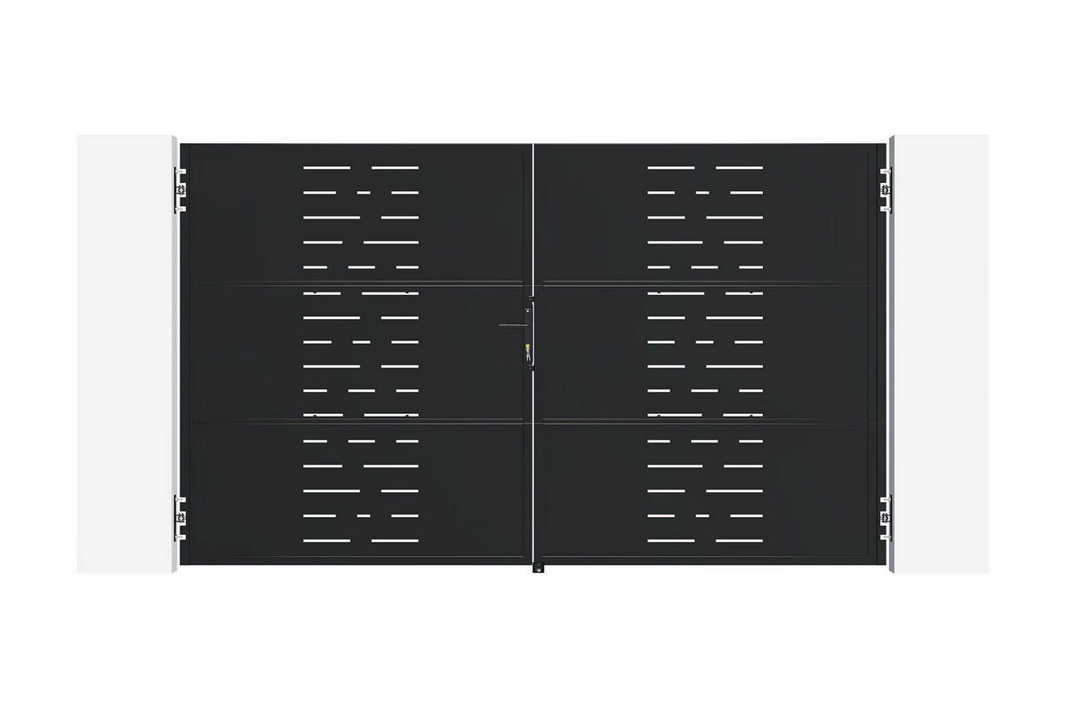 TOR aus mattschwarzem Stahl 3 m NALI ARLBERG H.180 cm - Schwarz, Metall (293/180cm) - Casanoov