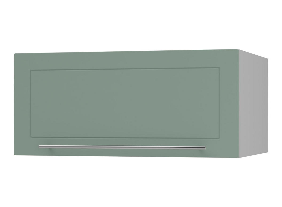 KLAPPHÄNGESCHRANK Kvantum W6B/80 Mint Matt / Grau Matt 80 / 59 / 36cm - Grau/Mintgrün, Holz/Holzwerkstoff (80/36/59cm) - Feldmann-Wohnen