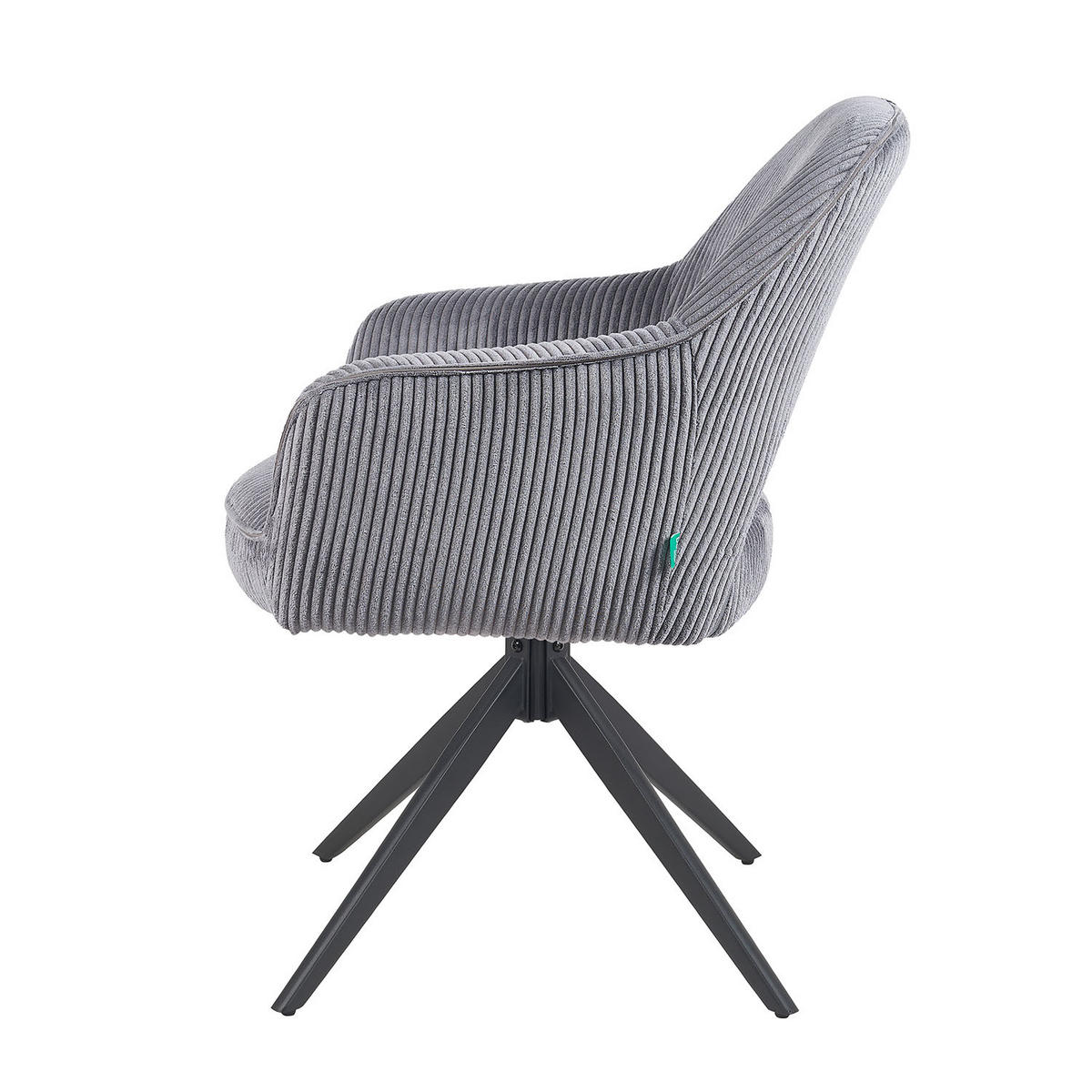DREHSTUHL Mika-Nils - Schwarz/Grau, Textil/Metall (60/87/65cm) - DUBI Möbel