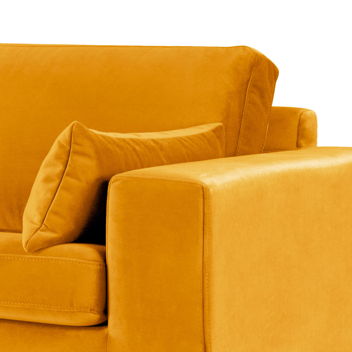 ECKSOFA mit Ottomane - Eichefarben/Gelb, Eichenholz/Textil (287/219cm) - home24