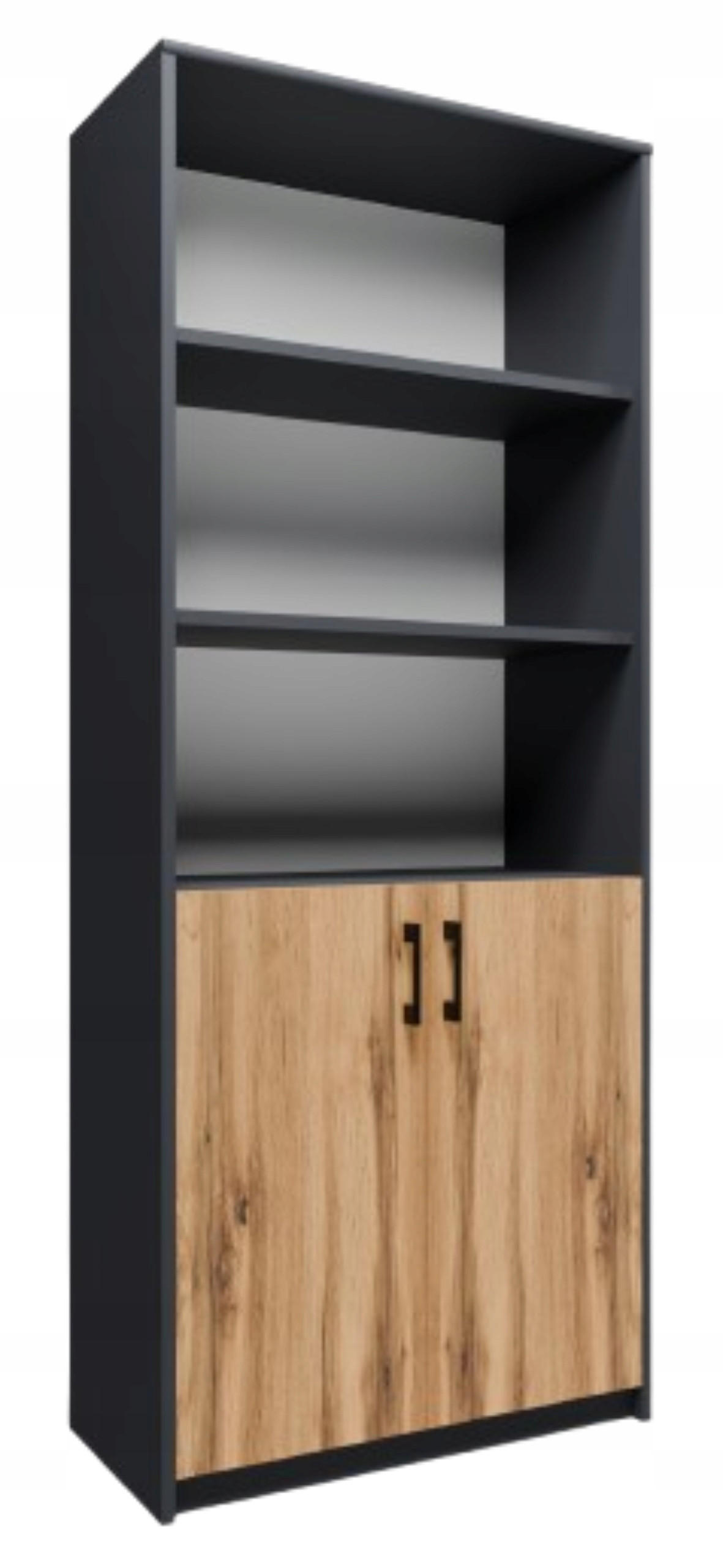 BÜCHERREGAL R7 Anthrazit-Wotan Eiche 74/35/180 cm - Anthrazit/Eiche Wotan, Holzwerkstoff (74/180/35cm) - Matkam Möbel