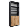 BÜCHERREGAL R7 Anthrazit-Wotan Eiche 74/35/180 cm - Anthrazit/Eiche Wotan, Holzwerkstoff (74/180/35cm) - Matkam Möbel