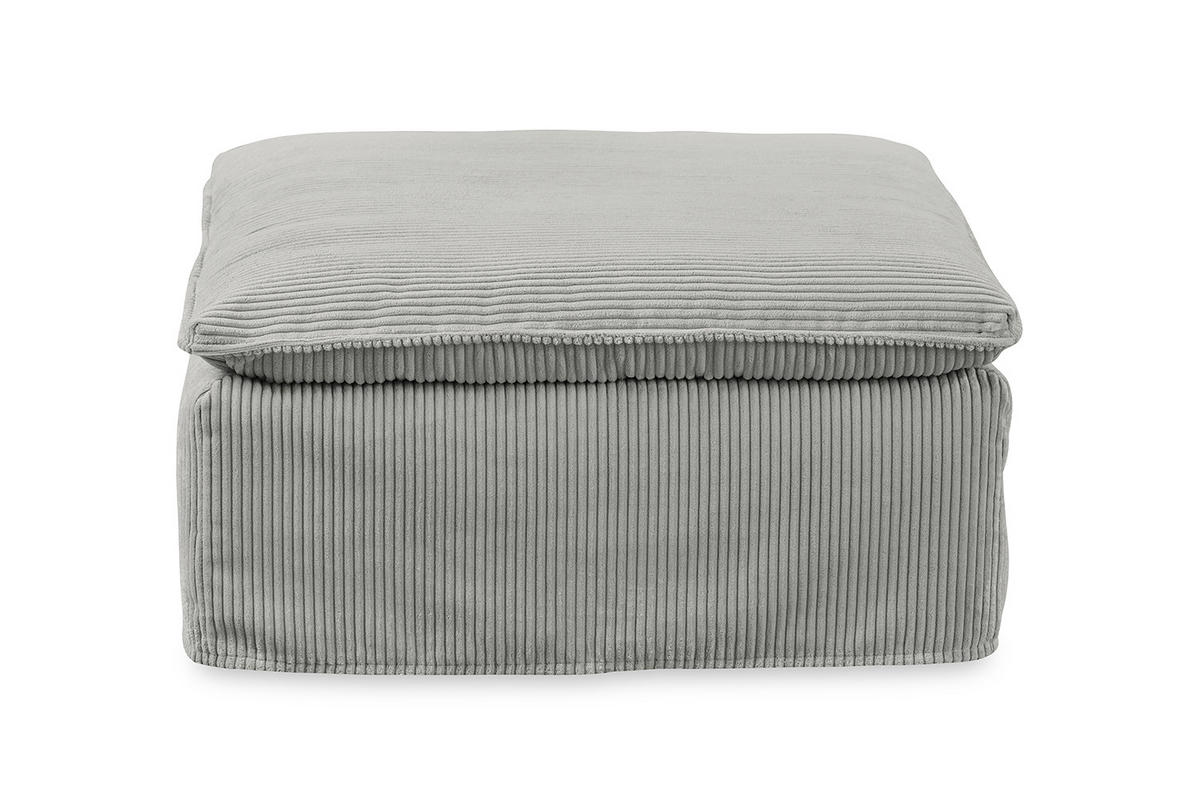 POLSTERHOCKER NETTA Grau Cord - Grau, Textil (90/46/90cm) - KAWOLA