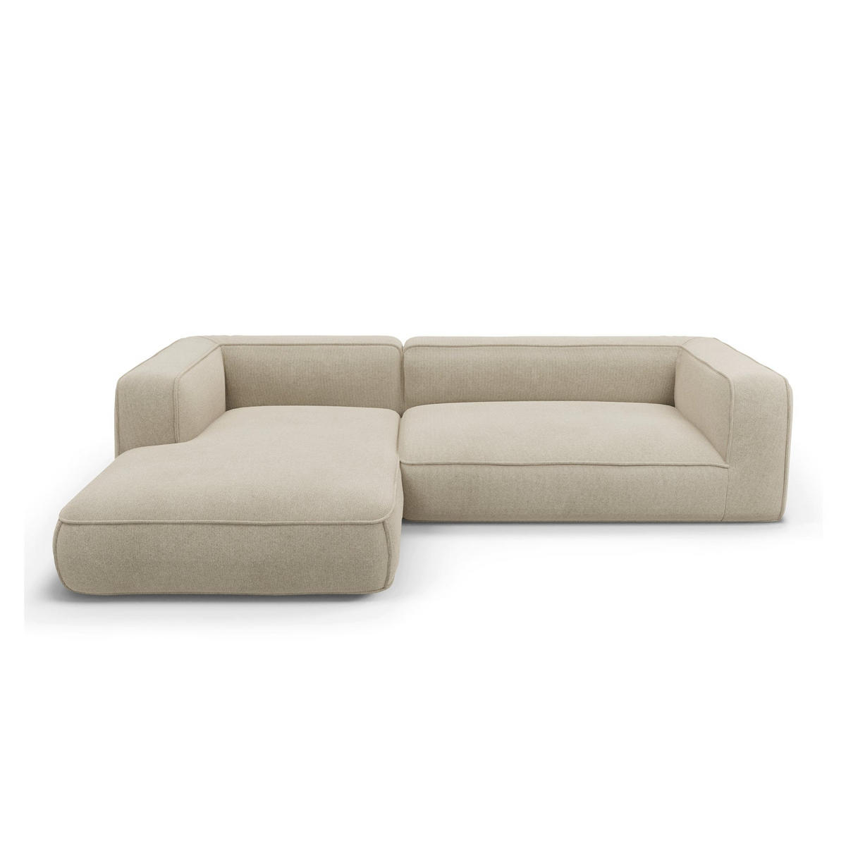ECKSOFA (links) SOFIA Köpergewebe Beige 282cm - Beige, Textil (282/166cm) - Premium Interiors
