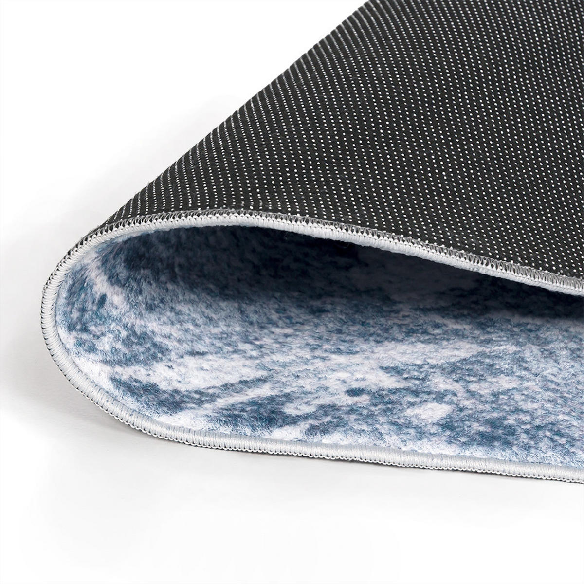 TEPPICH Arona Iris Mazovia Unregelmäßige Form 120x160cm Blau Grau Abstrakt Kurzflor - Blau, Textil (120/160cm) - Mazovia