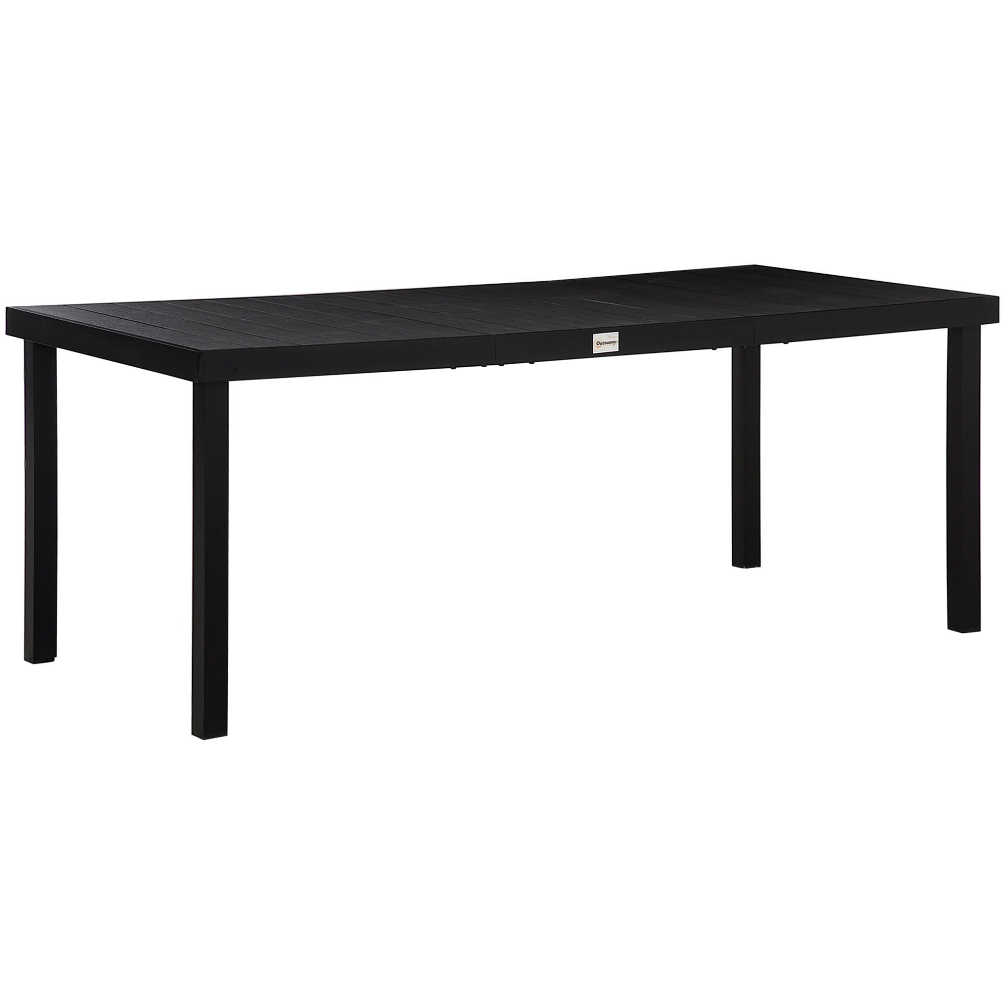 GARTENTISCH 190/90/74 cm schwarz aus Aluminium wetterfest - Schwarz, Metall (190/90/74cm) - OKWISH