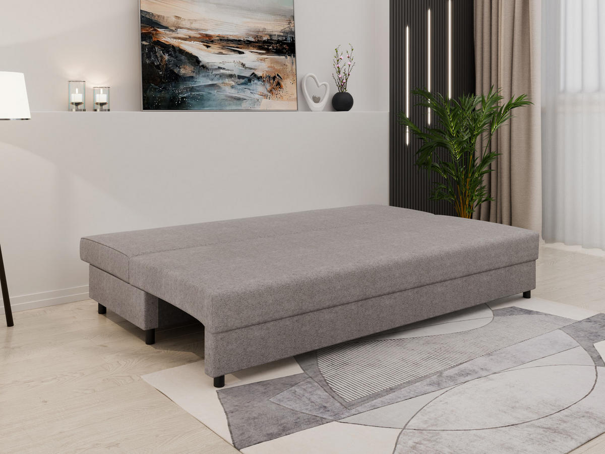 SCHLAFSOFA Facile mit Bettkasten – Moderne 2-in-1 Couch mit Stauraum, grau - Grau, Holz (194/48/71cm) - Panda Möbel