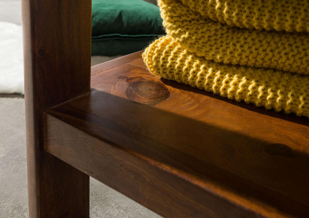 COUCHTISCH Sheesham 70x70x45 walnuss gewachst TORONTO #206 - Walnussfarben, Holz (70/70/45cm) - Massivmoebel24