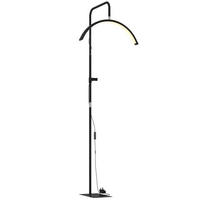 STEHLEUCHTE LED-Wimpernlampe 136-186cm Dimmbar Halbmond-Kosmetiklampe mit Handyhalterung - Schwarz, Metall (77.5/20.5/186cm) - Raelunyi
