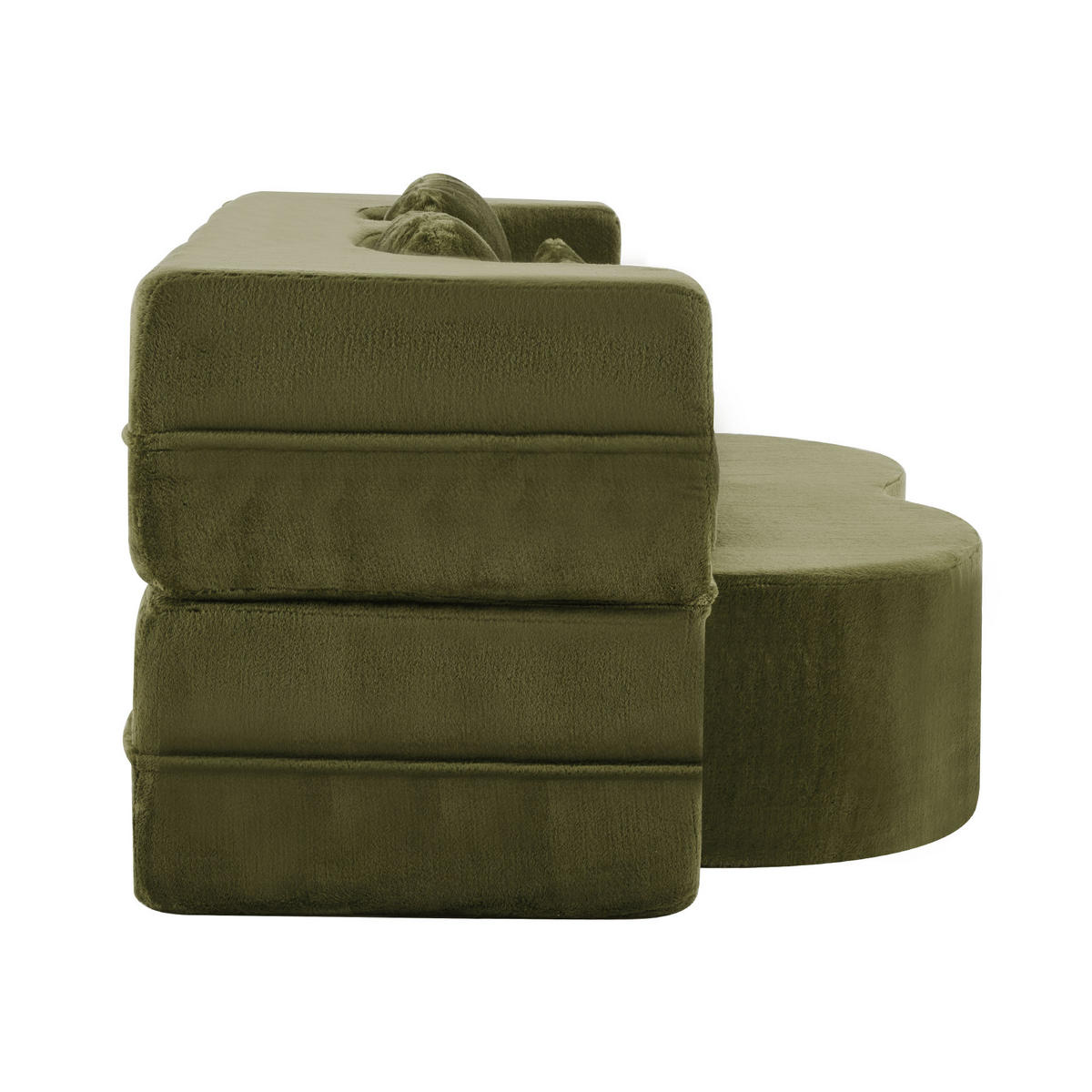 2-SITZER SCHLAFSOFA Flanell Grün mit 4 Kissen - Grün, Textil (198/76/120cm) - WISHDOR