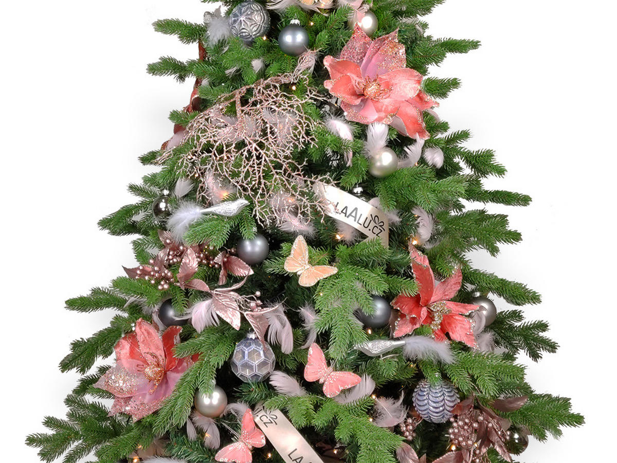 WEIHNACHTSBAUMSCHMUCK-SET NOBLESA 132-teilig, für Weihnachtsbäume 240–270 cm, inkl. Aufbewahrungsbox - Pink/Creme, Glas/Kunststoff (55/50/75cm) - LAALU
