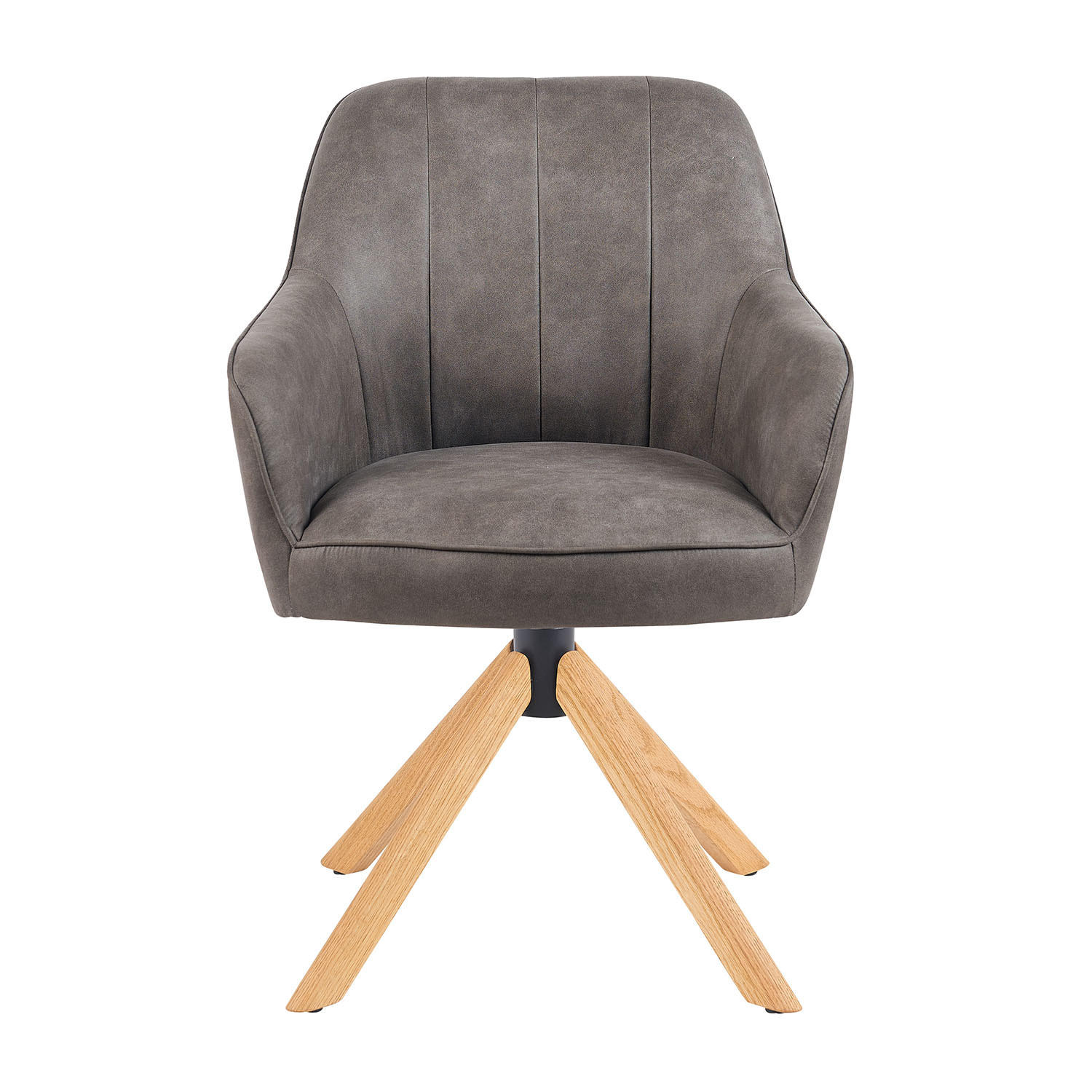 ARMLEHNSTUHL Mika-Levi - Honigeiche/Taupe, Eichenholz/Holz (60/87/65cm) - DUBI Möbel