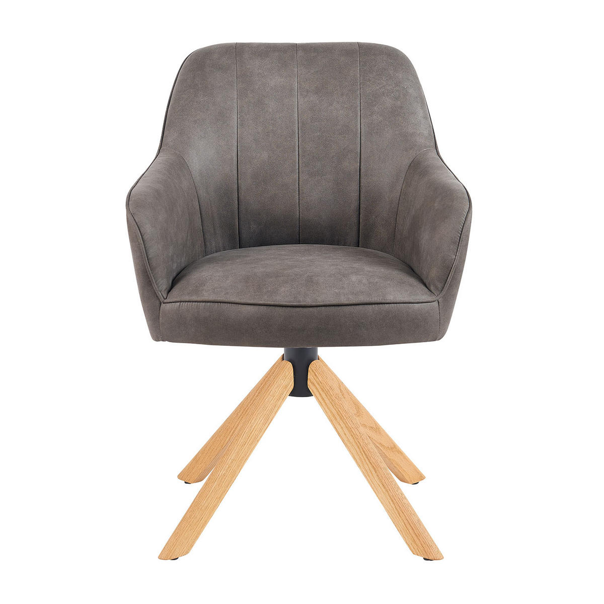 ARMLEHNSTUHL Mika-Levi - Honigeiche/Taupe, Eichenholz/Holz (60/87/65cm) - DUBI Möbel