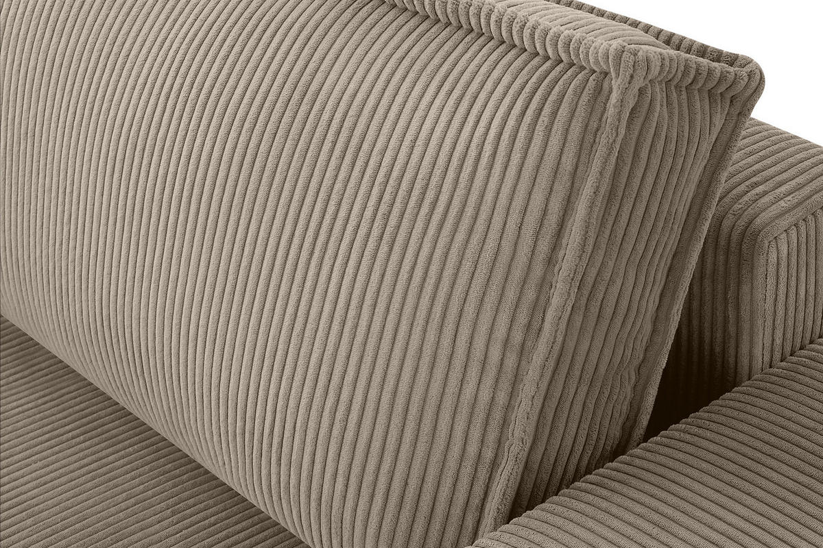 SCHLAFSOFA NAPI in Pet Friendly Cord-Stoff, beige - Beige/Schwarz, Textil (228/89/101cm) - KONSIMO®