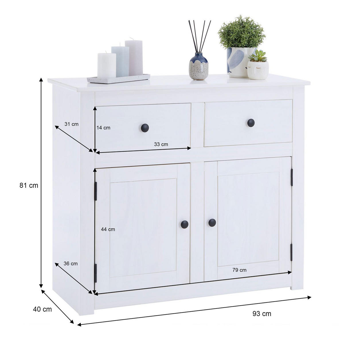 KOMMODE PAULO weiß - Weiß, Holz (93/81/40cm) - CARO-Möbel