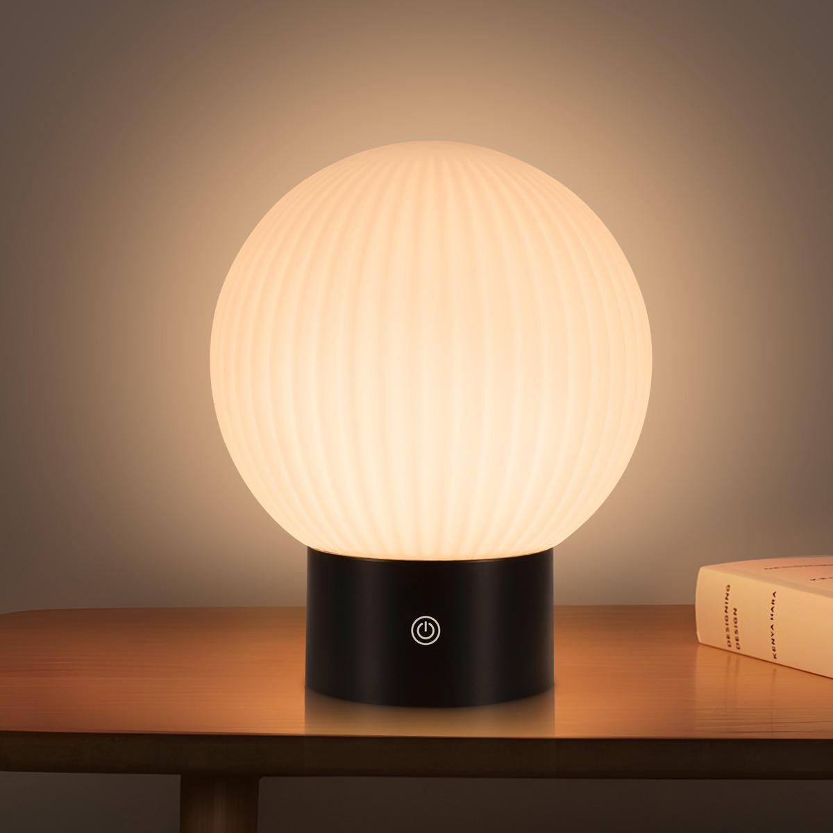 LED TISCHLAMPE Luminara 18.4/15/8.7 cm - Weiß, Glas (18.4/15/8.7cm) - ZMH