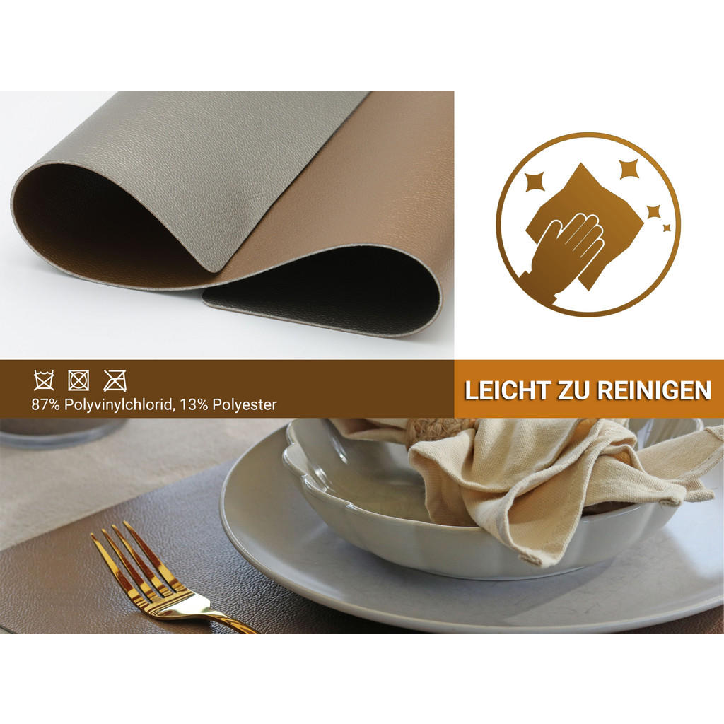 Thumbnail - Zollner Tischset,, Grau, Textil, 30x1x42 cm, Oeko-Tex® Standard 100, Wohntextilien, Tischwäsche, Tischsets