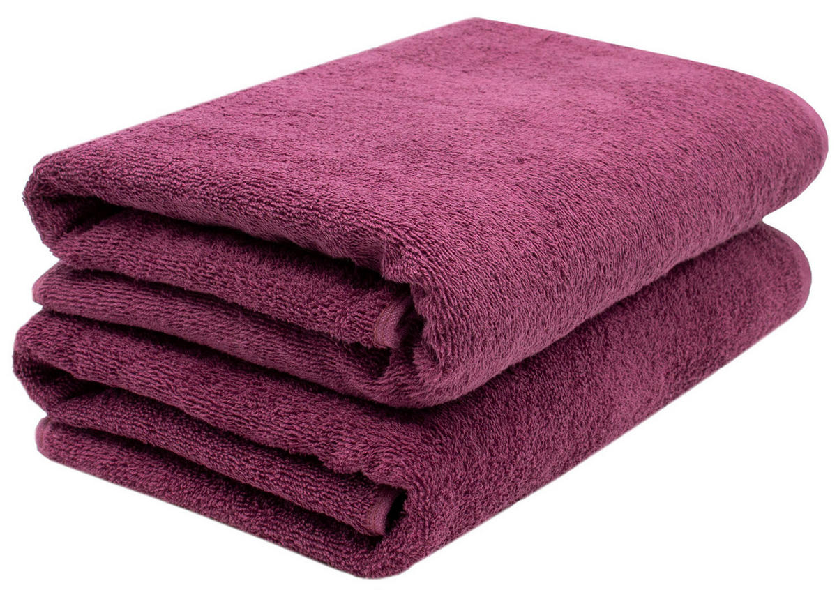 SAUNATUCH, 2er-Set, 70x200 cm, 100% Baumwolle, Rot - Brombeere, Textil (70/200cm) - Zollner