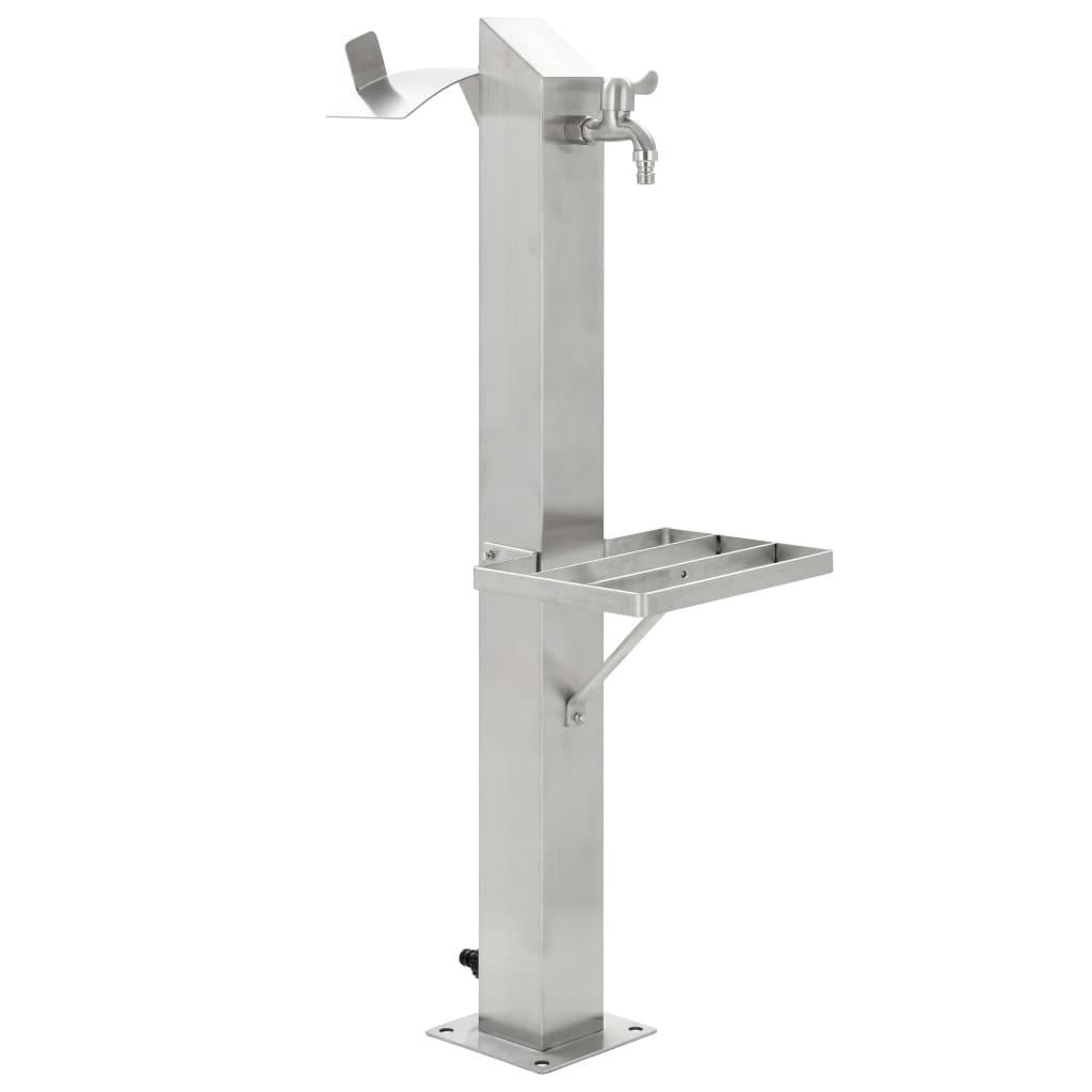 vidaXL Wasserzapfsäule Silber 8x95x8 cm