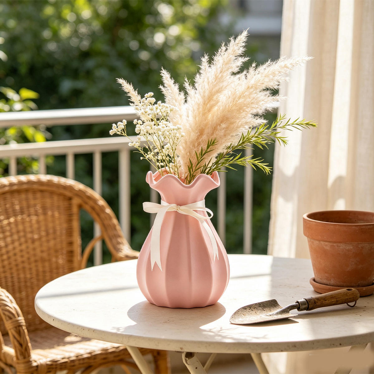 VASE 14 x 14 x 20,5 cm Keramik - Pink, Glas (20.5cm) - LIBRATON