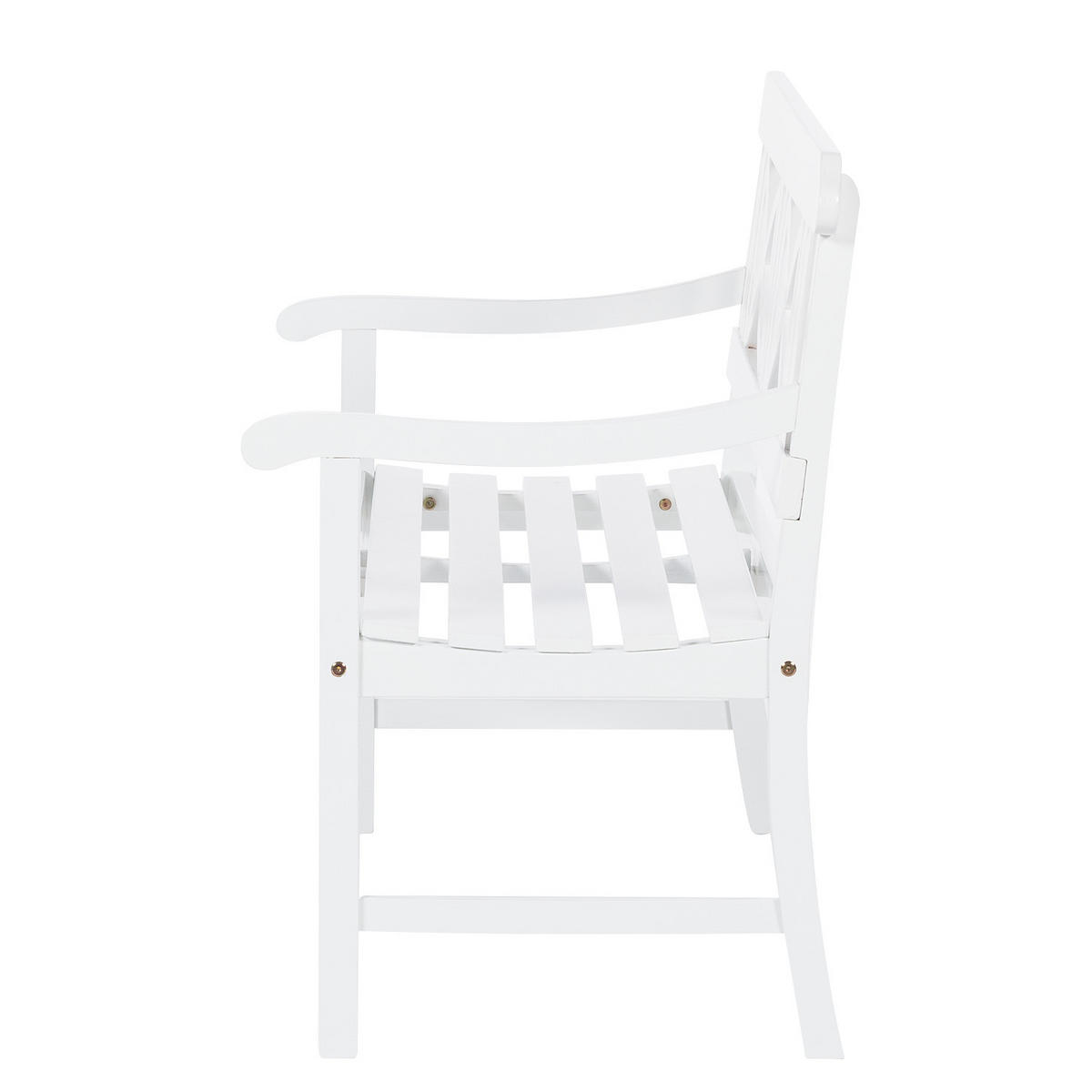 GARTENBANK - Akazie massiv - Weiß, Holz (128/88/60cm) - home24