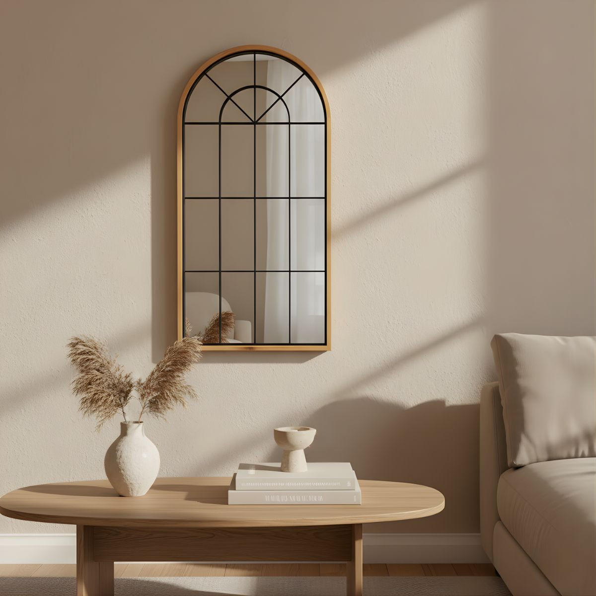 WANDSPIEGEL Arcus 110/56 cm - Braun, Glas (56/110/4cm)