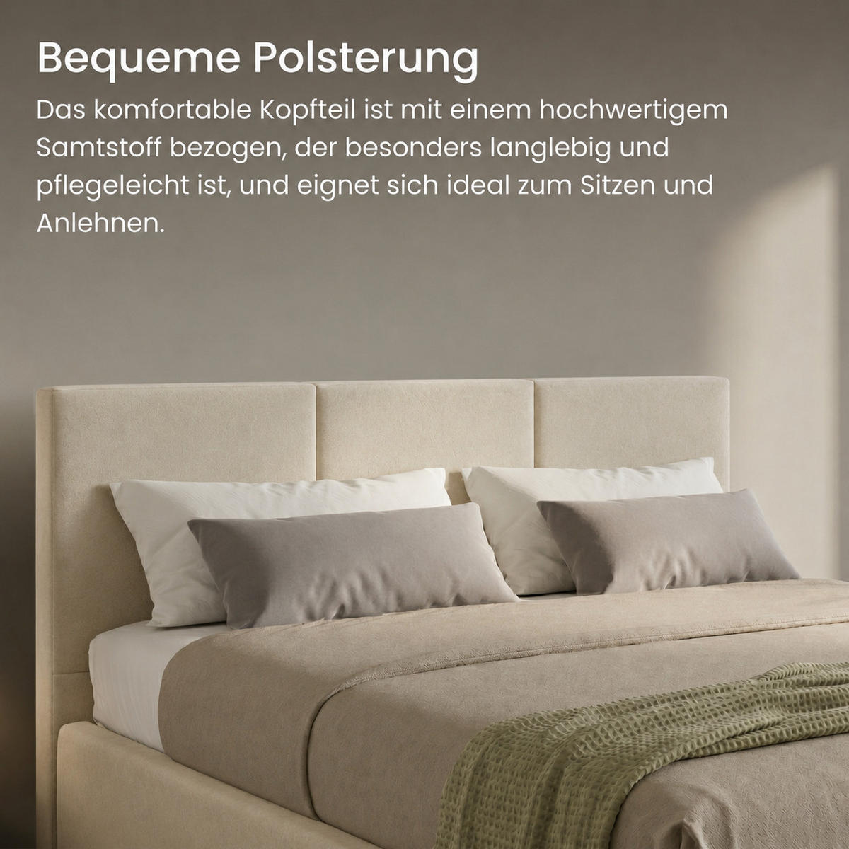 POLSTERBETT mit Stauraum 140x200 cm in Beige - Beige, Holzwerkstoff (140/200cm) - Home Collective
